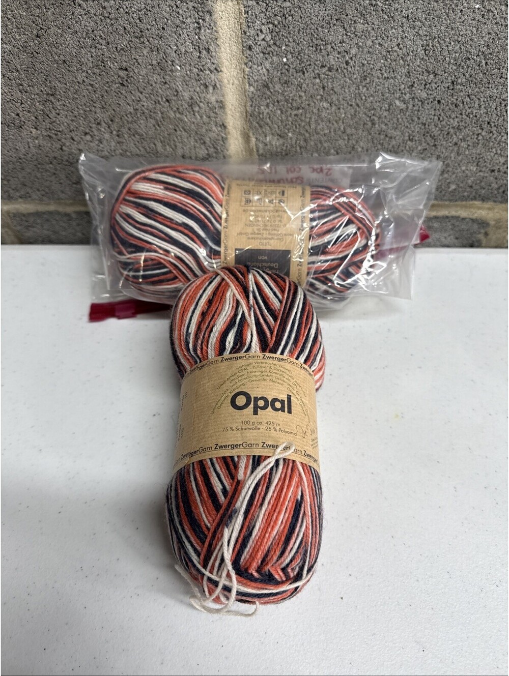 Opal Yarn Wool/Polyamid Shade 105 2 Skein Lot